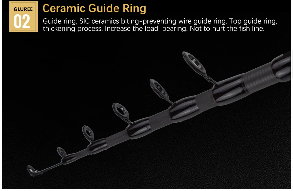 GLUREE High Carbon Fiber Lure Fishing Rod Portable Telescopic Spinning Fishing Hand Pole Casting Rod Tackle 1.8M 2.1M 2.4M 2 (11)