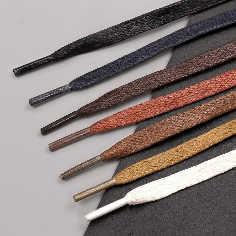 

1Pair Flat Waxed Boot Lace Shoe String Dress Cotton Polyester Shoelace Sneaker Desert Boots Accessories Length 120cm