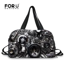 FORUDESIGNS/мужская дорожная сумка с металлическим принтом, студенческие сумки для выходных, Мужская большая деловая дорожная сумка, вместительные сумки