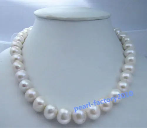 

Free Shipping >>>>>new huge 18" 15-12 MM SOUTH SEA NATURAL White PEARL NECKLACE 14K gold