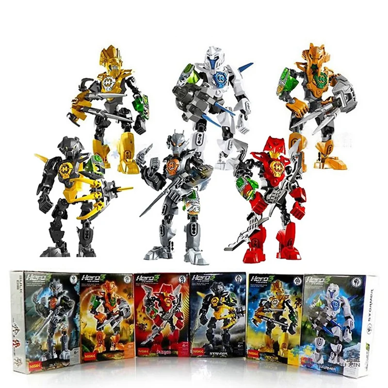 

Rocka Hero Factory 3.0 Series Furno Bulk DIY Blocks Collection Compatible LegoINGS Bionicle Robot model Toys for kids gift