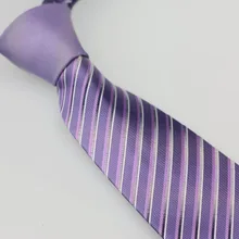 Yibei Coachella Галстуки Фиолетовый Узел Контрастность фиолетовый серый серебро в полоску Средства ухода за кожей шеи галстук мужской Средства ухода за кожей Шеи Галстук Бизнес ручной работы для свадебное платье