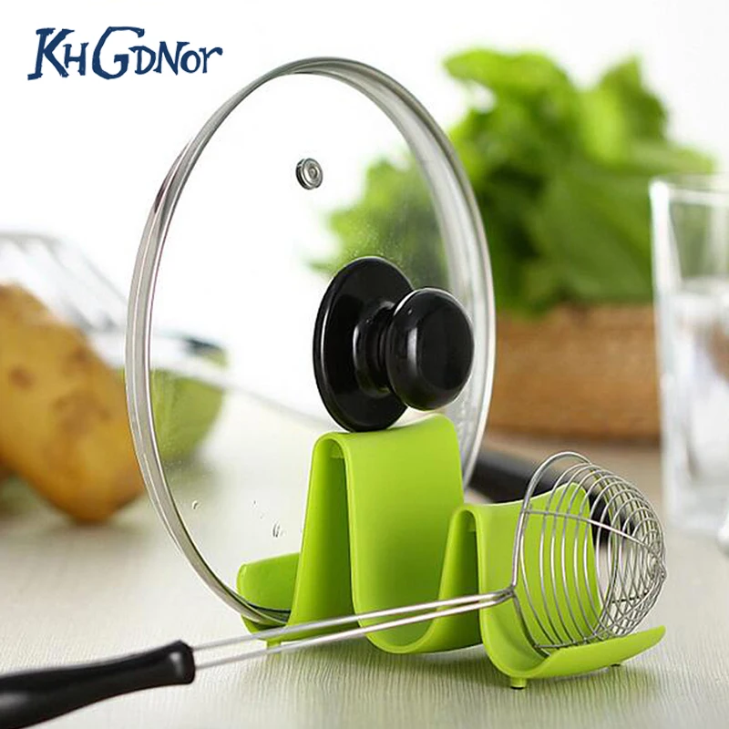 

New Creative Wave Pot Cover Holder Multifunctional Spoon Holder Rack Pot Lid Stand Rack Kitchen Accessories