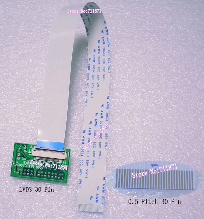 Тип A 250 мм HSD070PWW1 FFC адаптер LVDS пластина B00 B01 разъем 0 5 Шаг 30P FPC к | Электроника