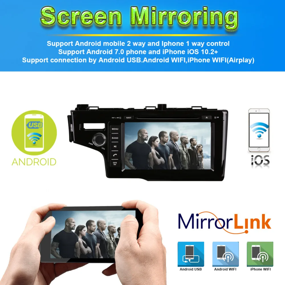 Excellent Android 8.0 Octa Core 4GB+32GB Car PC GPS Head Unit For Honda Fit/Jazz Left Hand Driving 2014- Radio Stereo Bluetooth Video Wifi 7