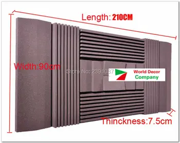 

Brown Color special for studio Wall Tiles Acoustical Studio Foam Absorbers12pcs/set 210*90*7.5cm acoustic foam studio foam