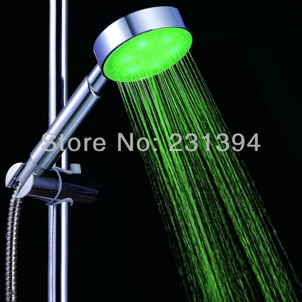 CY8008-A2 многоцветный светодиодный ручной Душ автоматический 7 цветов светодиодный ручной душ головка s гидроэлектрическая мощность ванная душевая головка - Цвет: Single Green Color