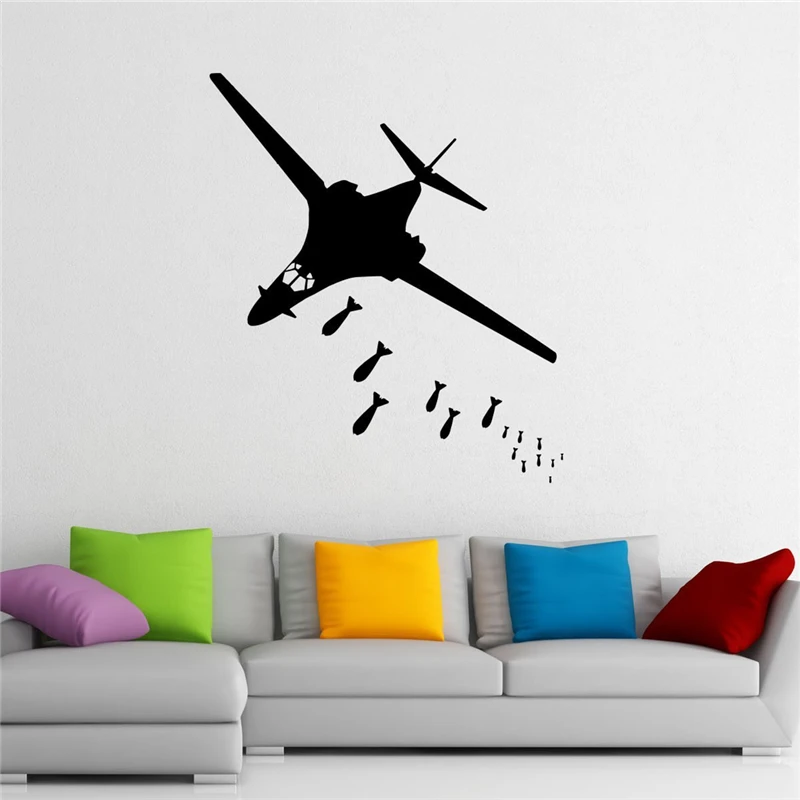 Bomber Wall Decal Military Aircraft Vinyl Sticker Aircraft Housewares