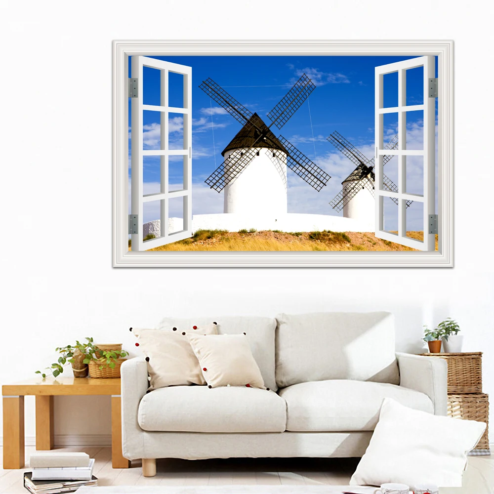 Creative Vinyl Sticker Art Deacls Removable Windmill Landscape Large