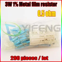 НОВЫЙ 200 шт. 0.5 Ом 3 Вт 0.5 R Металл Резистор 0.5Ohm 3 Вт 1% ROHS