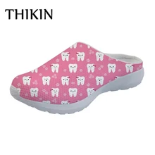 THIKIN/Повседневная Женская обувь розового цвета; прогулочная обувь; милые летние женские туфли на плоской подошве для девочек; zapatos mujer