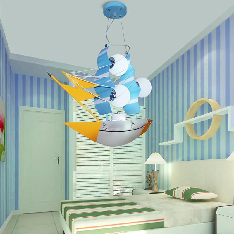 

Children's pendant lights sailing boats pirate ships ship boys rooms bedroom decorative creative cartoon lighting lamps ZA82138