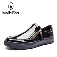 Blaibilton New Summer Side Zip Platform Luxury Loafers Men Shoes Genuine Leather Fashion Flats Mens Shoes Casual Designer SD5208