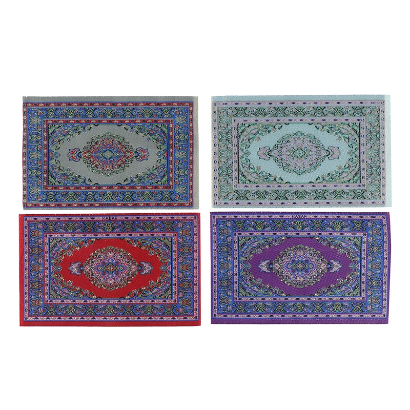 

Woven Hand Turkish Rugs Doll House Mini Carpet Mat Miniature Casa De Boneca For 1:12 Scale DIY Dollhouse Accessories Kit