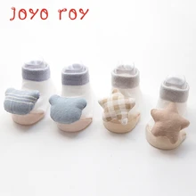 Joyo Roy/4 пары/партия, нескользящие носки для новорожденных мальчиков, тапочки, носки для новорожденных девочек, Нескользящие хлопковые носки для детей 0-1 лет