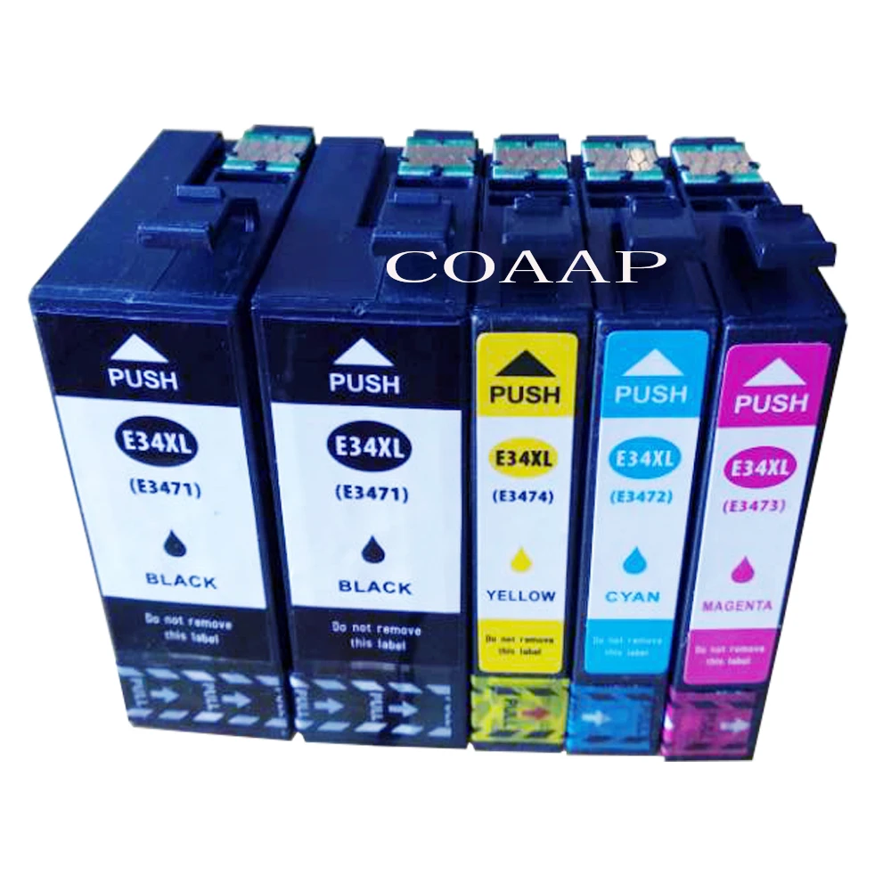 

5 Compatible Epson 34XL T3471 T3472 T3473 T3474 for WORKFORCE PRO WF-3720DWF 3725DWF ink cartridge
