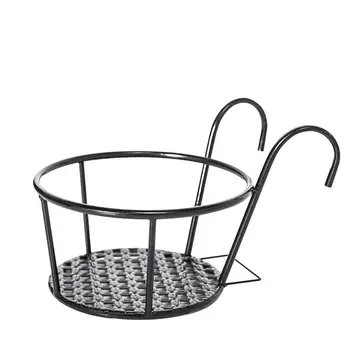 

Succulent Hanging Planter Pot Flower Pot Macetas Flowerpot Planter Geometric Iron Metal Stand Supporting Flowerpot Shelf (Black)