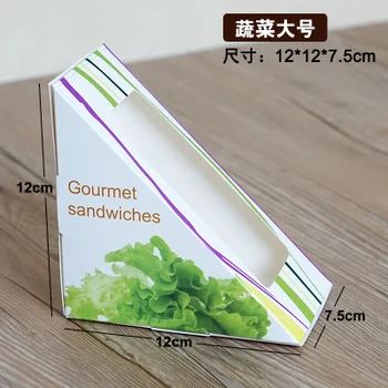 

green paper triangle Sandwich Boxes Window Cheese Sandwich packing box 200piece\lot