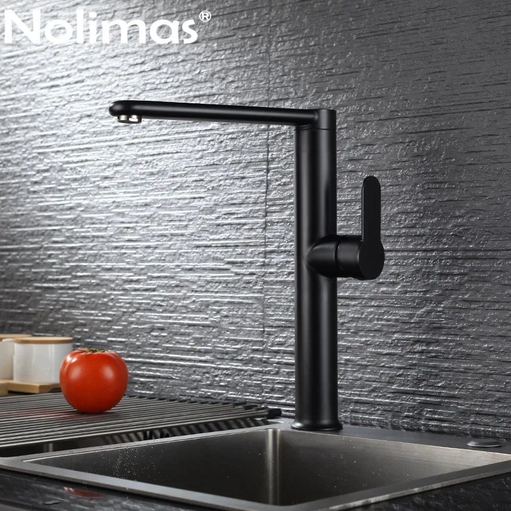 

SUS 304 stainless steel Ceramic Plate Spool Kitchen Faucets Black paint Spool Mixer Water Faucet Hot And Cold Double Control Tap