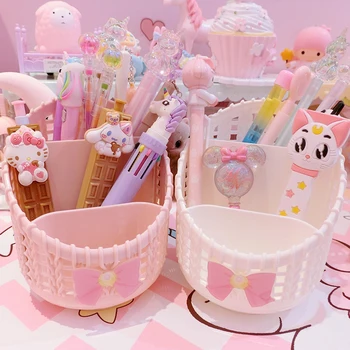 

1pc pink butterfly pen holder dolls accessories collection