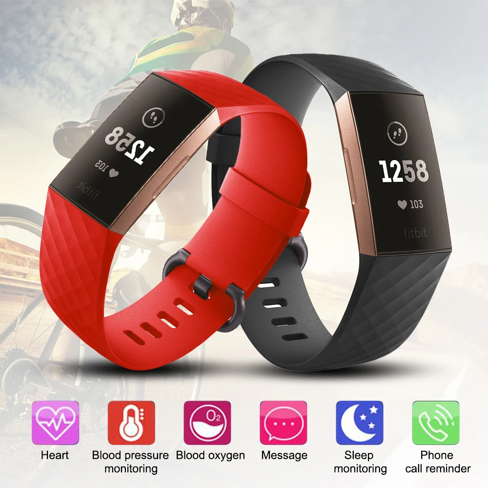 Силиконовые браслеты для Fitbit Charge 3 ремешок зарядки Bit Charge3 кожаный аксессуары