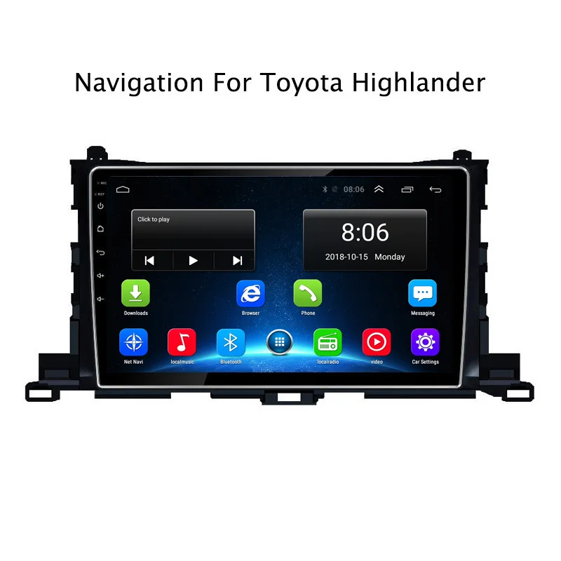 Discount 10.1" 2G RAM 32G ROM Car DVD GPS Navigation For Toyota Highlander 2015-2018 with Radio Head Unit,support 4G LTE 0