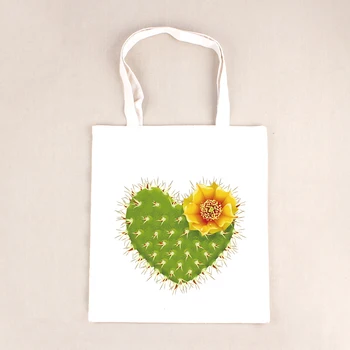 

Large Capacity Summer Beach Bag Lady 3D Cactus Flower Heart Printed Shoulder Bag Female Tote Handbag Women Shopping Bag BB274