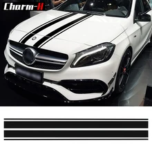 Best Offers Edition 1 Style Bonnet Stripe Graphics Hood Decal Black Stripes Styling sticker for Mercedes Benz A Class W176 A45 AMG Best Offers Edition 1 Style Bonnet Stripe Graphics Hood Decal Black Stripes Styling sticker for Mercedes Benz A Class W176 A45 AMG
