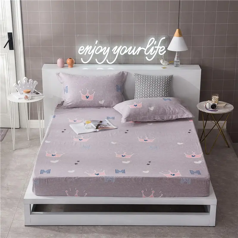 

High quality 100% cotton plain bed sheet Solid Fitted Sheet Bed Sheets Cover Size 150*200/180*200cm