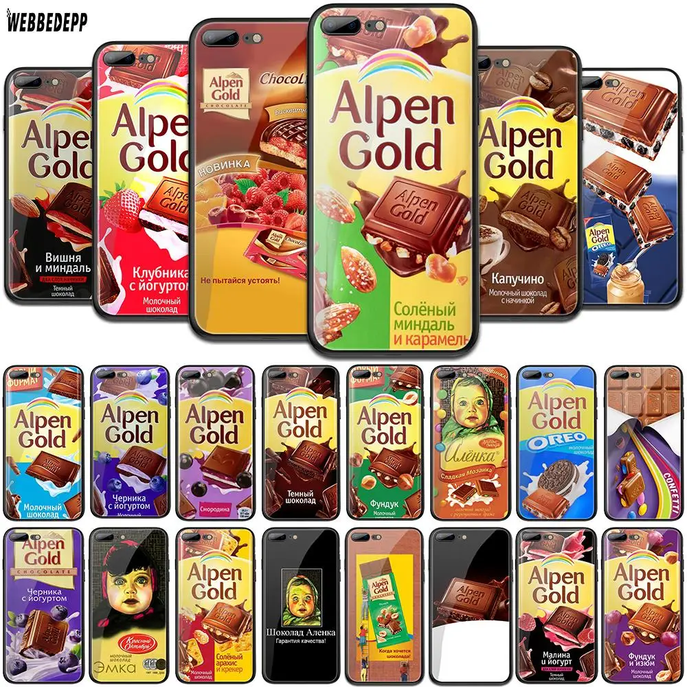 

WEBBEDEPP Funny Chocolate Russian Tempered Glass TPU Cover for Apple iPhone 6 6S 7 8 Plus 5 5S SE X XS MAX XR Soft Case