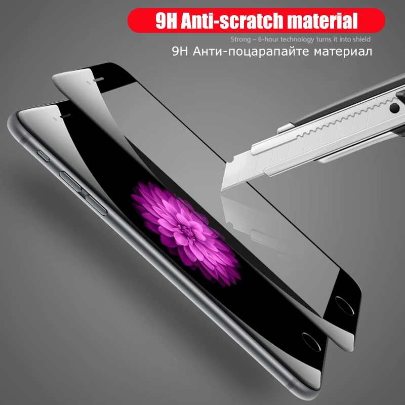Цветное полностью покрытое ударопрочное закаленное стекло для iPhone XS MAX XR X 7 8 6 6S Plus