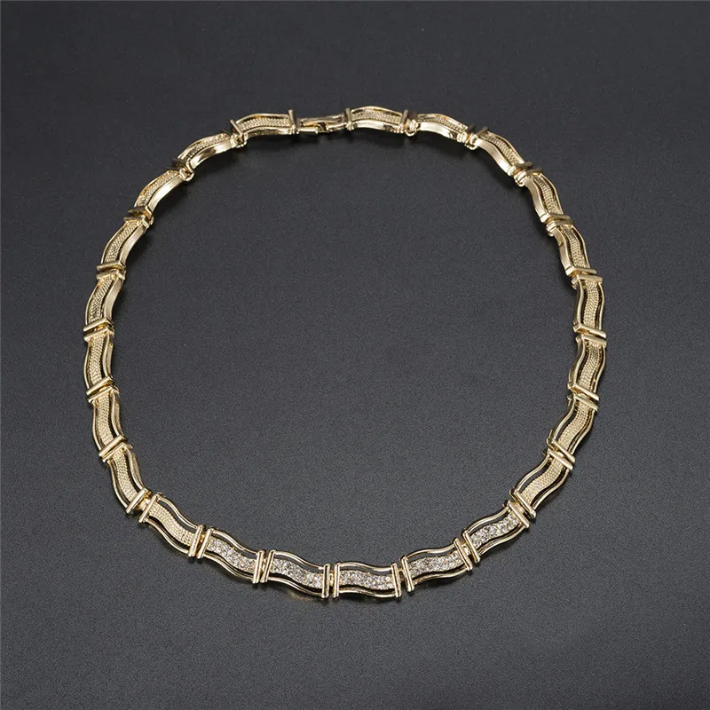Женский ювелирный комплект из колье и серёг золотистого цвета|african necklace set|necklace
