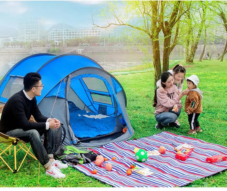 Automático de Velocidade Barraca de Acampamento Prova de Vento Barraca ao ar Grande Lance 3 4 Pessoas Livre Aberto Jogando Pop up Praia à à Prova d' Água Grande Espaço 15 Grande barraca exterior do lance 3-4 pessoas