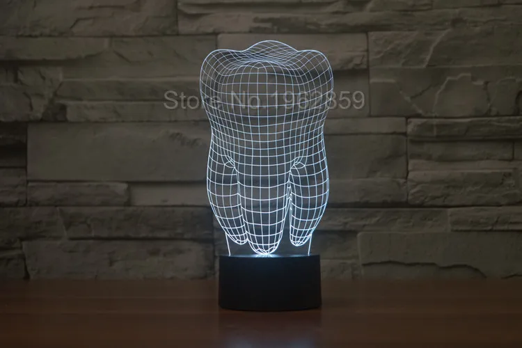 

Teeth Type 3D Led Lamp Dental Creative gift Colorful 3D Tooth Gradient Light Dental Clinic Artwork Artware Night Teeth Shape