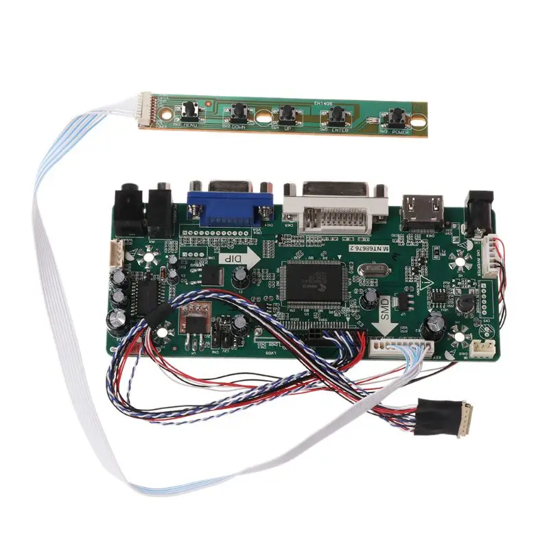 Плата контроллера lcd DVI VGA Аудио PC драйвер модуля DIY Kit 15," дисплей B156XW02 1366X768 1ch 6/8-bit 40 Pin панель