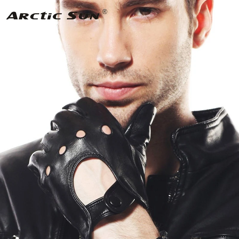2014 breathable men leather driving gloves fashion wrist Genuine leather gloves winter sheepskin gloves 