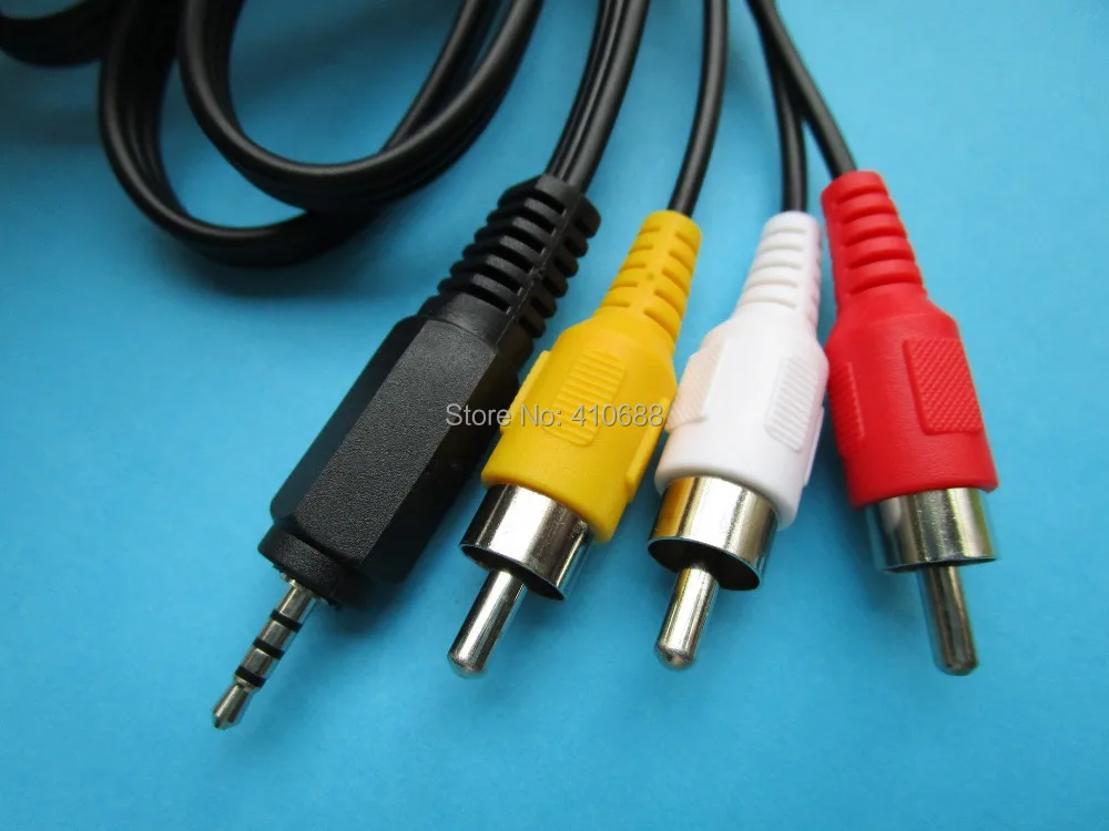 2 pcs Mini AV 2.5mm Plug to 3 Color RCA Male Plug Adapter Audio Video