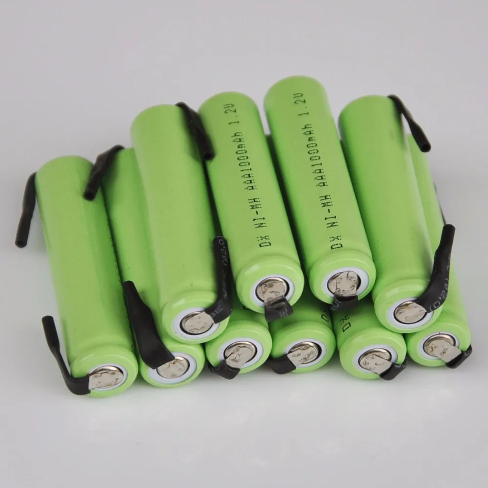 10 pcs c lula ni mh 1 2 v aaa bateria recarreg vel 1000 mah com abas de