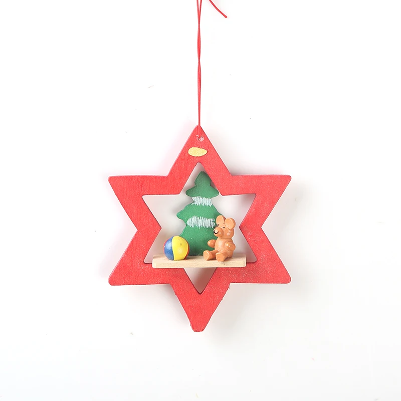 

Wooden X'mas Hanging Ornaments with bear design