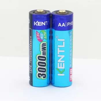 

2pcs/lot KENTLI 1.5V 3000mWh AA rechargeable Lithium polymer battery Free shipping