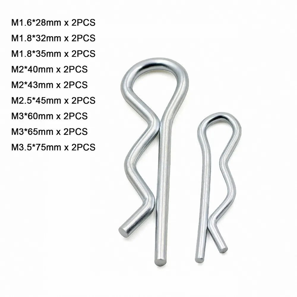 M1.2 M1.6 M1.8-M3.5 65 Manganese B Type R-clip R-pin Hairpin Cotter Wave pin 