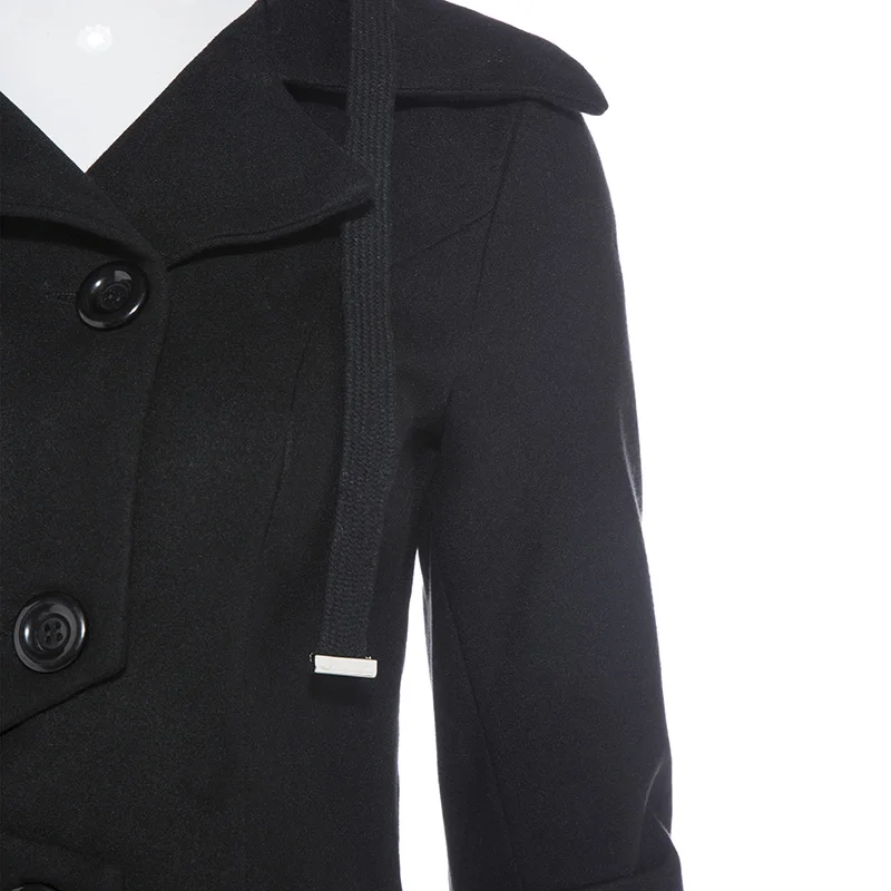 Boutonnage Manches Laine Simple Longues Automne Noire Manteau Décontracté Veste Femmes De Sisjuly Hiver Épais Elégant En Manteaux wqPFUt8Sx