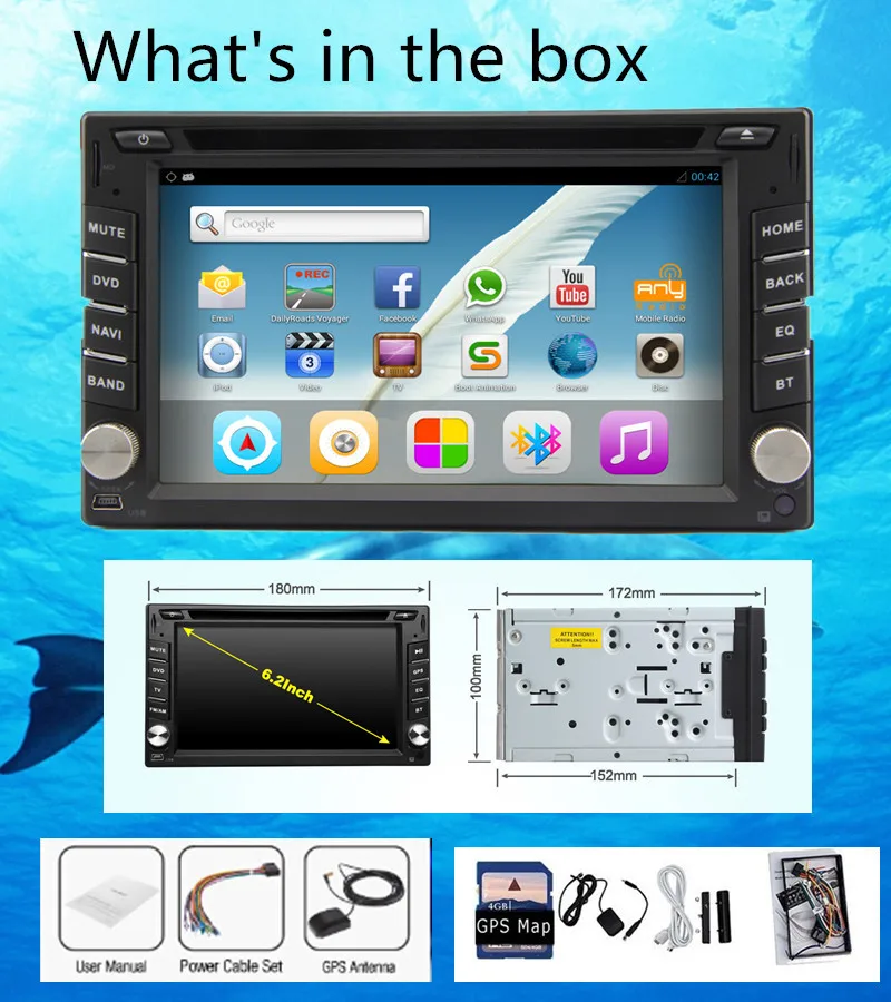 Best Android 7.1 7" 2Din InDash Car DVD Radio Stereo Player HD capacitive touch screen WiFi 3G Radio bluetooth GPS+Tablet+CAMERA 2