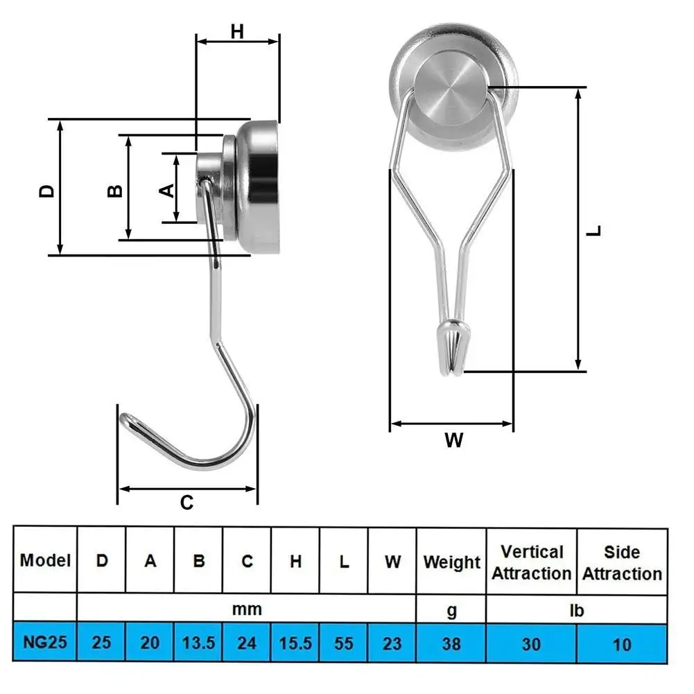 LUDA поворотные качели мощные магнитные крючки, сильные сверхмощные Неодимовые Магнитные Крючки-отлично подходит для вашего холодильника и других маг