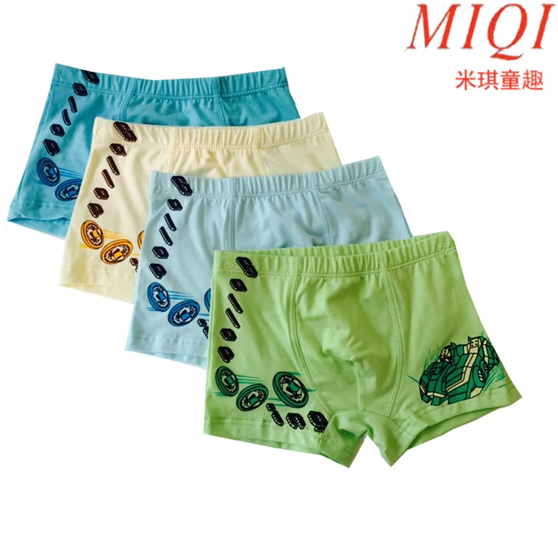 

4 Pcs/lot 2017Cotton Cartoon Kids Boys Underwear Summer Soft Breathable Baby children underwear Underpants Hero underwear 4-15Y