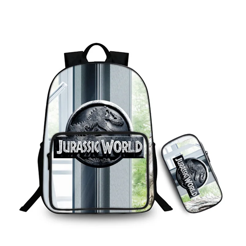 Пользовательские 17 дюймов Jurassic_park рюкзаки ручки сумки 3D печать школьные женские