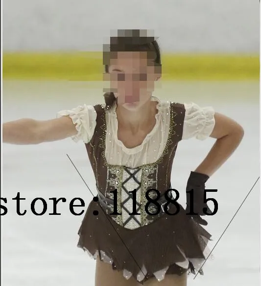 

Kids Ice Skating Dress Girls Competition Figure Skating Dresses White Custom Ice Figure Skating Dress Child New 2017 V46