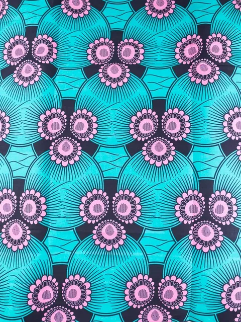african textile with floral