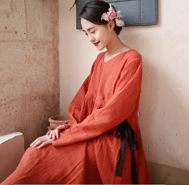 linen empire waist dress