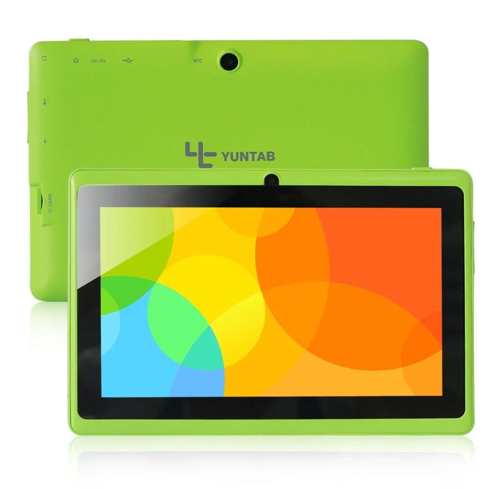 

Yuntab Green Q88 7 inch Android Allwinner A33 Capacitive Screen Quad Core 512MB 8GB, Dual Camera, External 3G Tablet PC